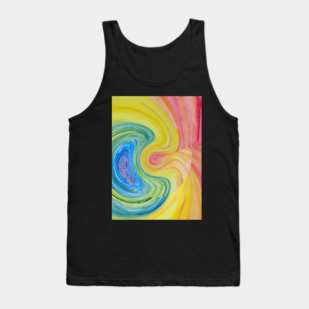 Abstract Bright Painted Rainbow Swirl Tank Top by gloobella